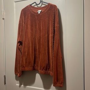 a new day Orange Ribbed Velvet Top